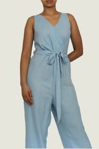 Sleeveless Belted Jumpsuit - Casual & Versatile