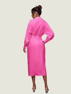 Flattering Wrap Style Shirt Dress
