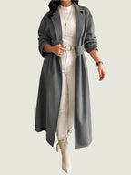 Long Belted Overcoat – Women’s Elegant Winter Coat