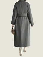 Long Belted Overcoat – Women’s Elegant Winter Coat