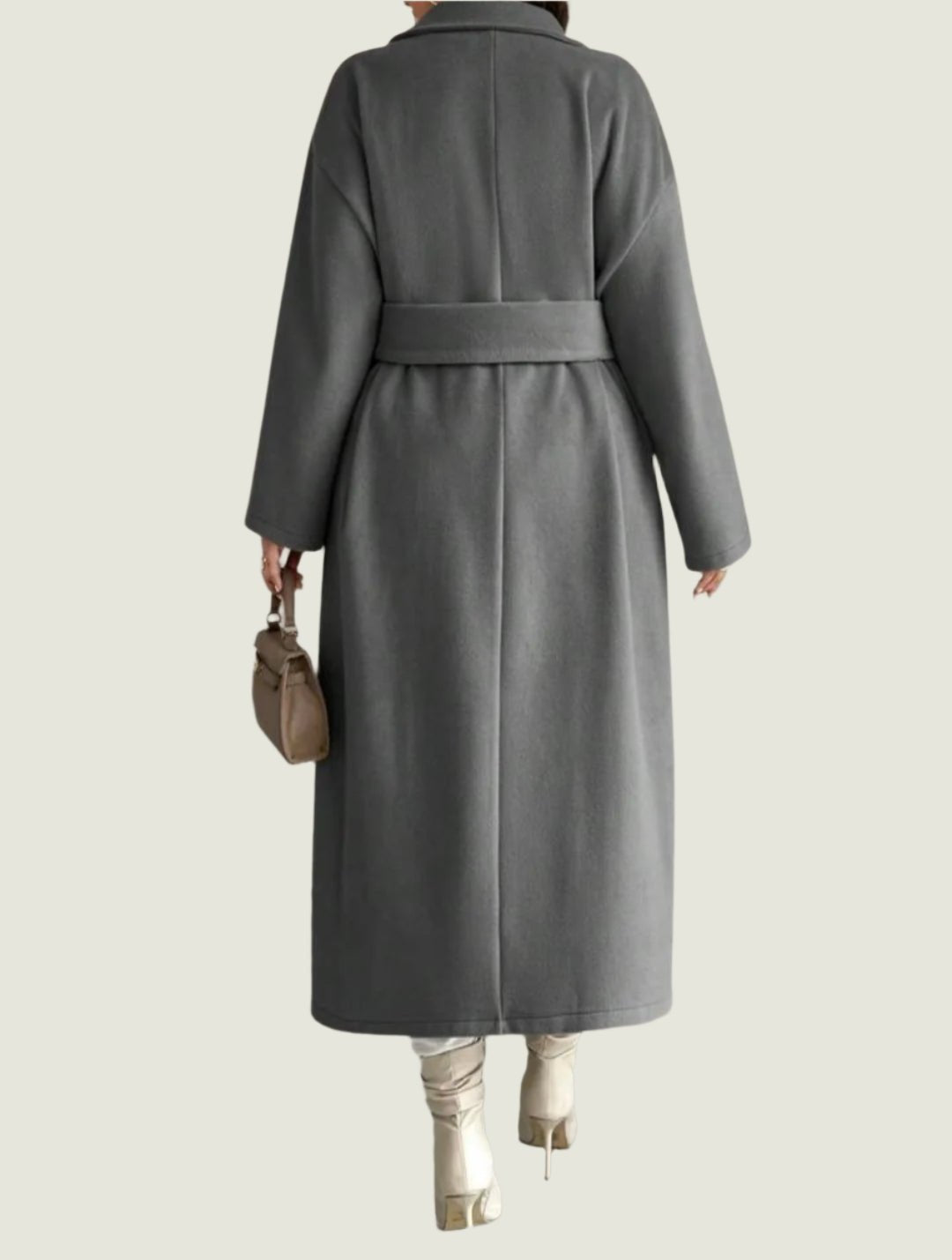 Long Belted Overcoat – Women’s Elegant Winter Coat