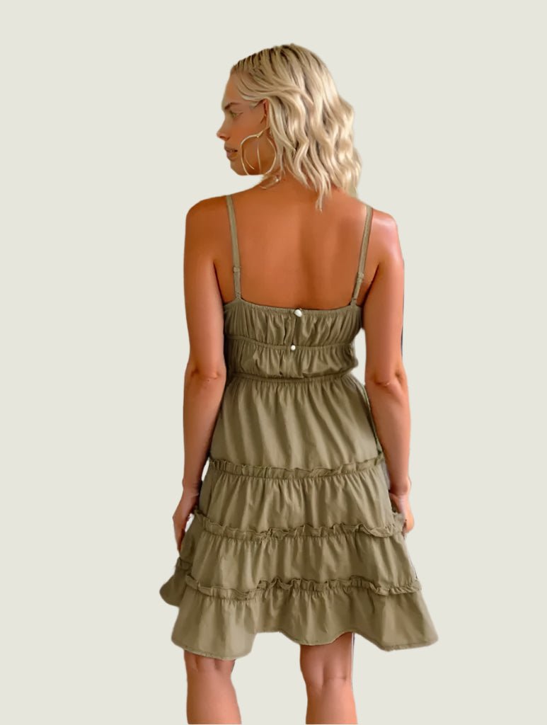 Tied Ruffle Cami Mini Dress