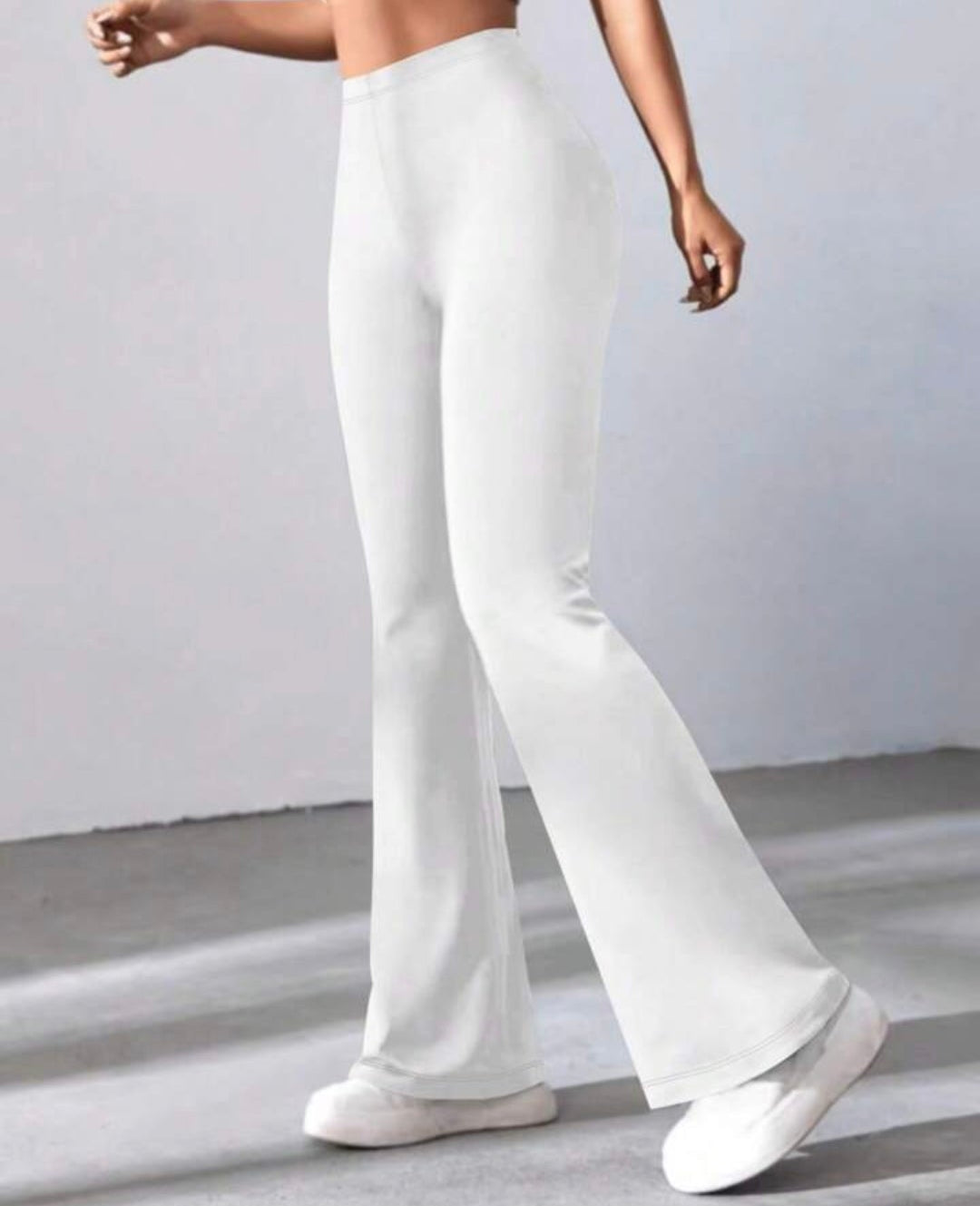 White Wide Leg Flare Pants
