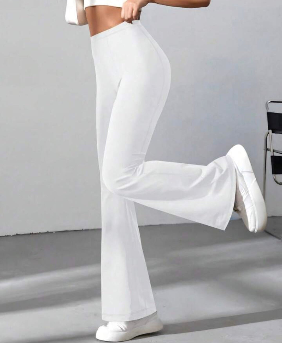 White Wide Leg Flare Pants