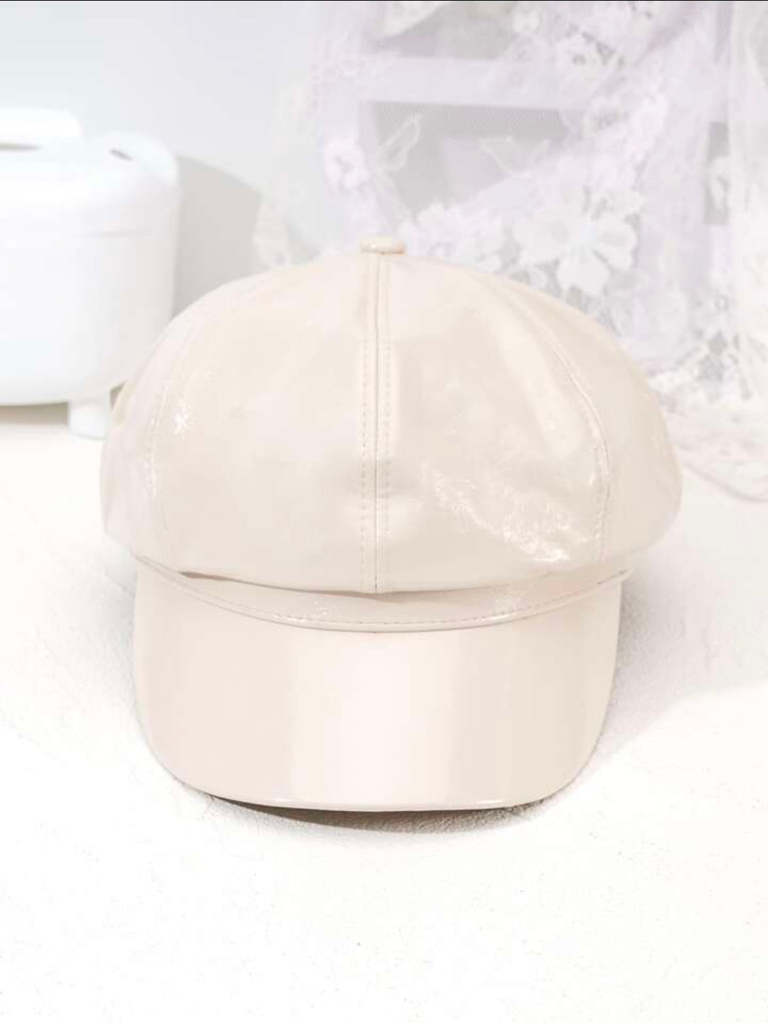 PU Leather Newsboy Cap – Vintage Style Baker Boy Hat