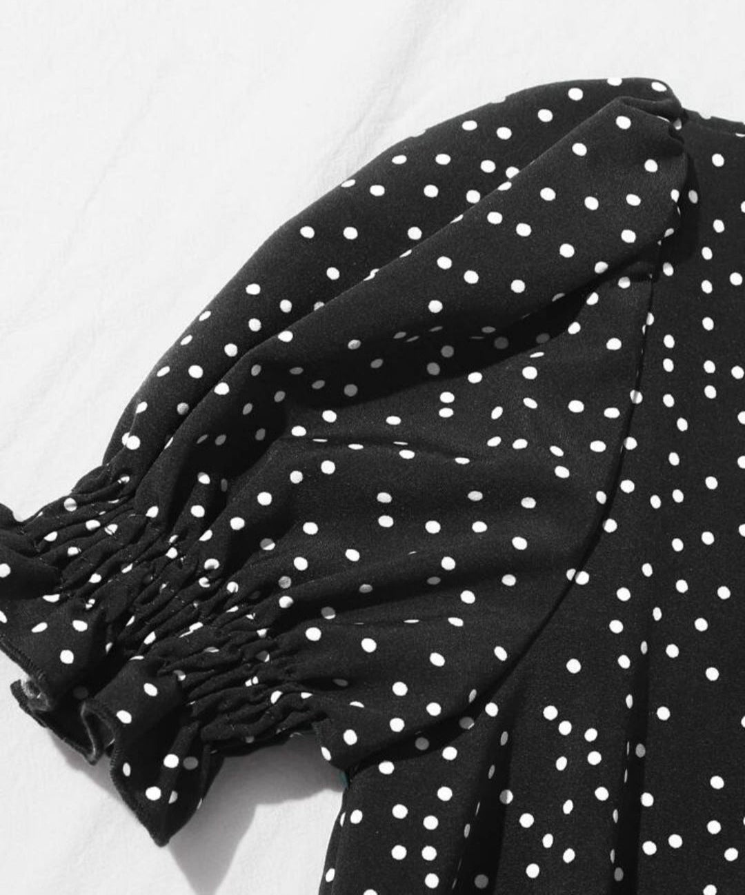 Polka Dot Smocked Puff Sleeve Top – Casual Chic Blouse