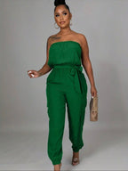 Strapless Belted Jumpsuit