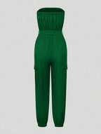 Strapless Belted Jumpsuit