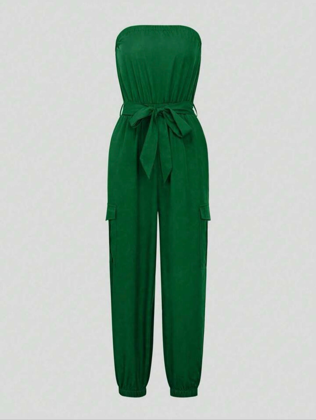 Strapless Belted Jumpsuit