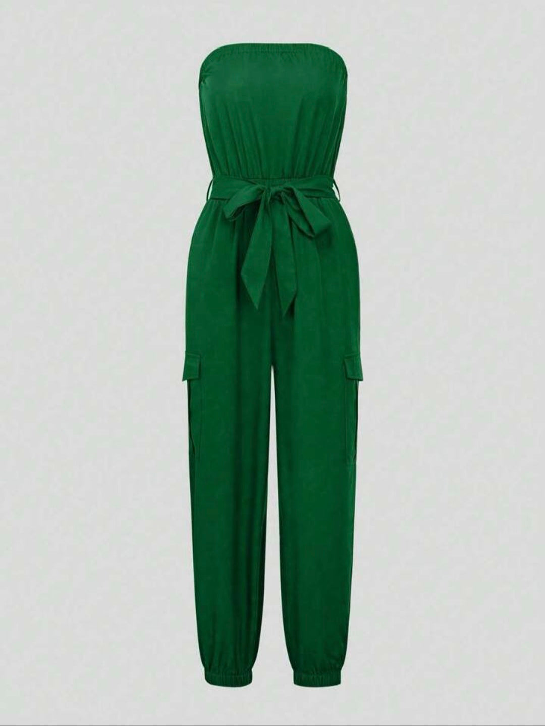 Strapless Belted Jumpsuit