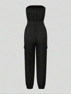 Strapless Belted Jumpsuit