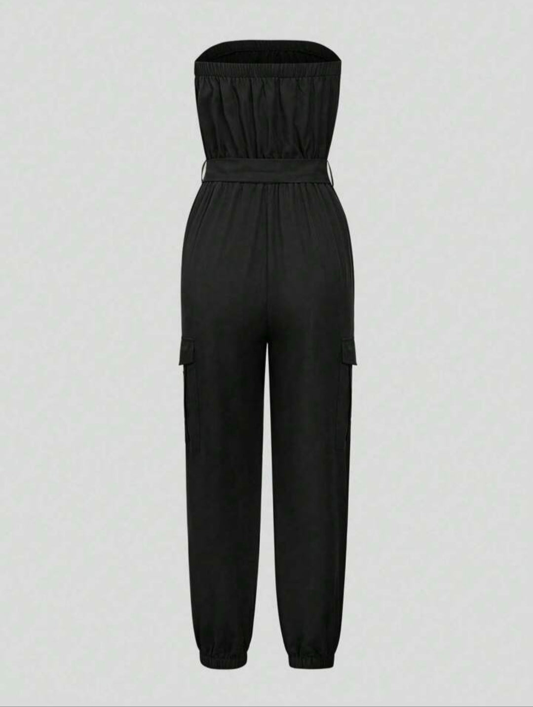 Strapless Belted Jumpsuit