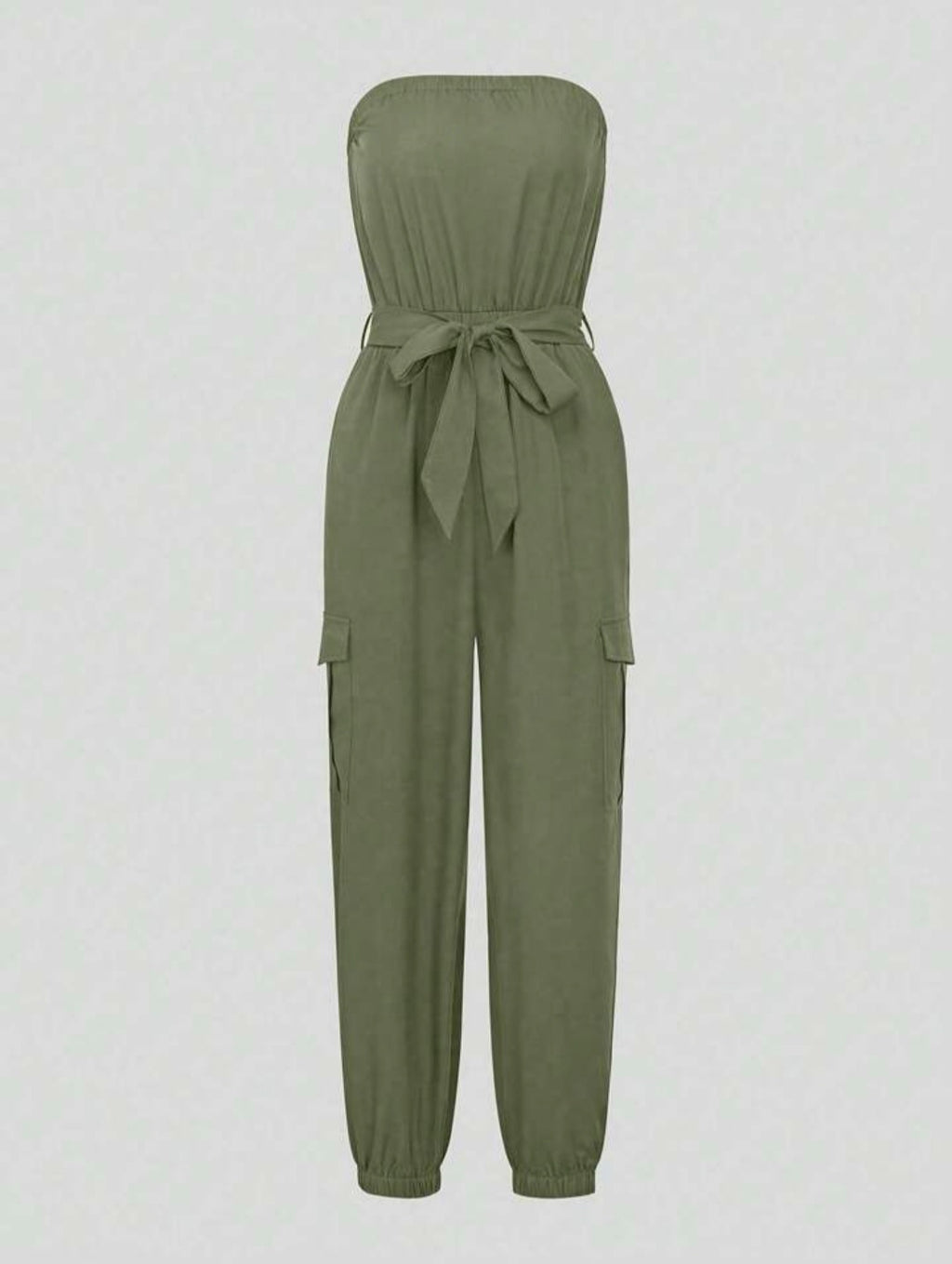 Strapless Belted Jumpsuit