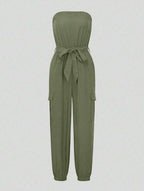 Strapless Belted Jumpsuit