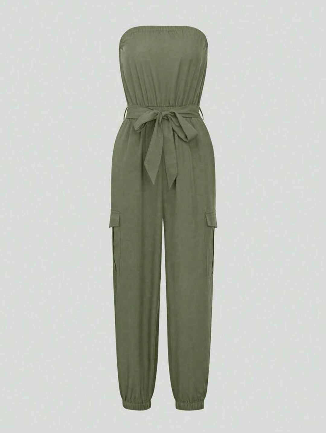 Strapless Belted Jumpsuit