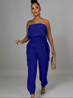 Strapless Belted Jumpsuit