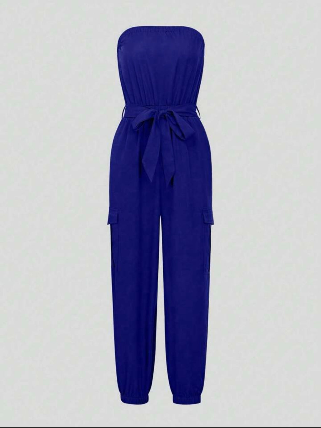 Strapless Belted Jumpsuit