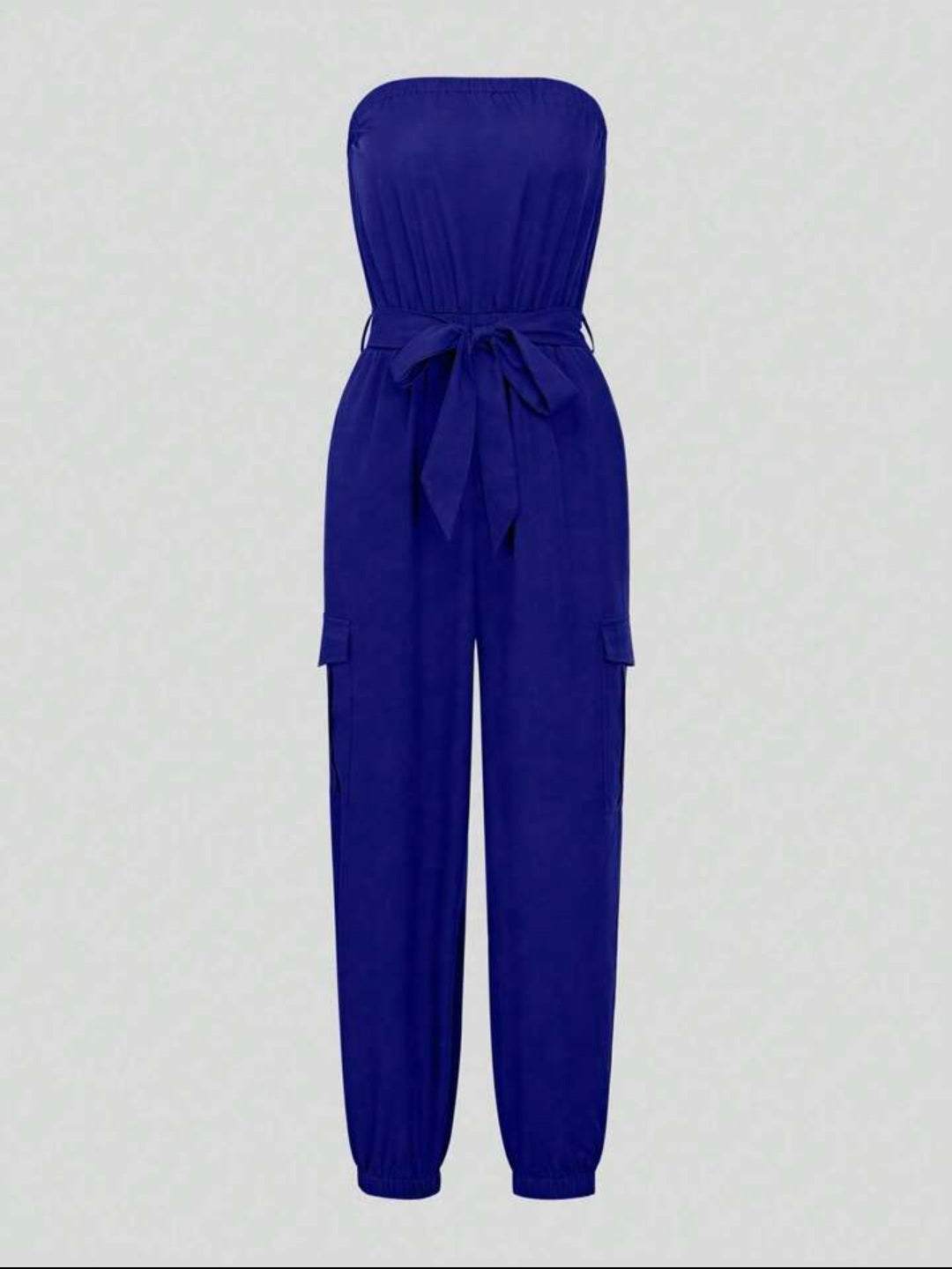 Strapless Belted Jumpsuit