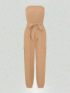 Strapless Belted Jumpsuit
