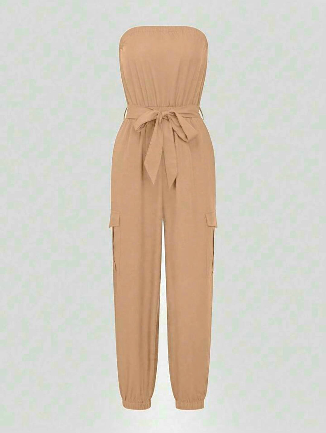 Strapless Belted Jumpsuit