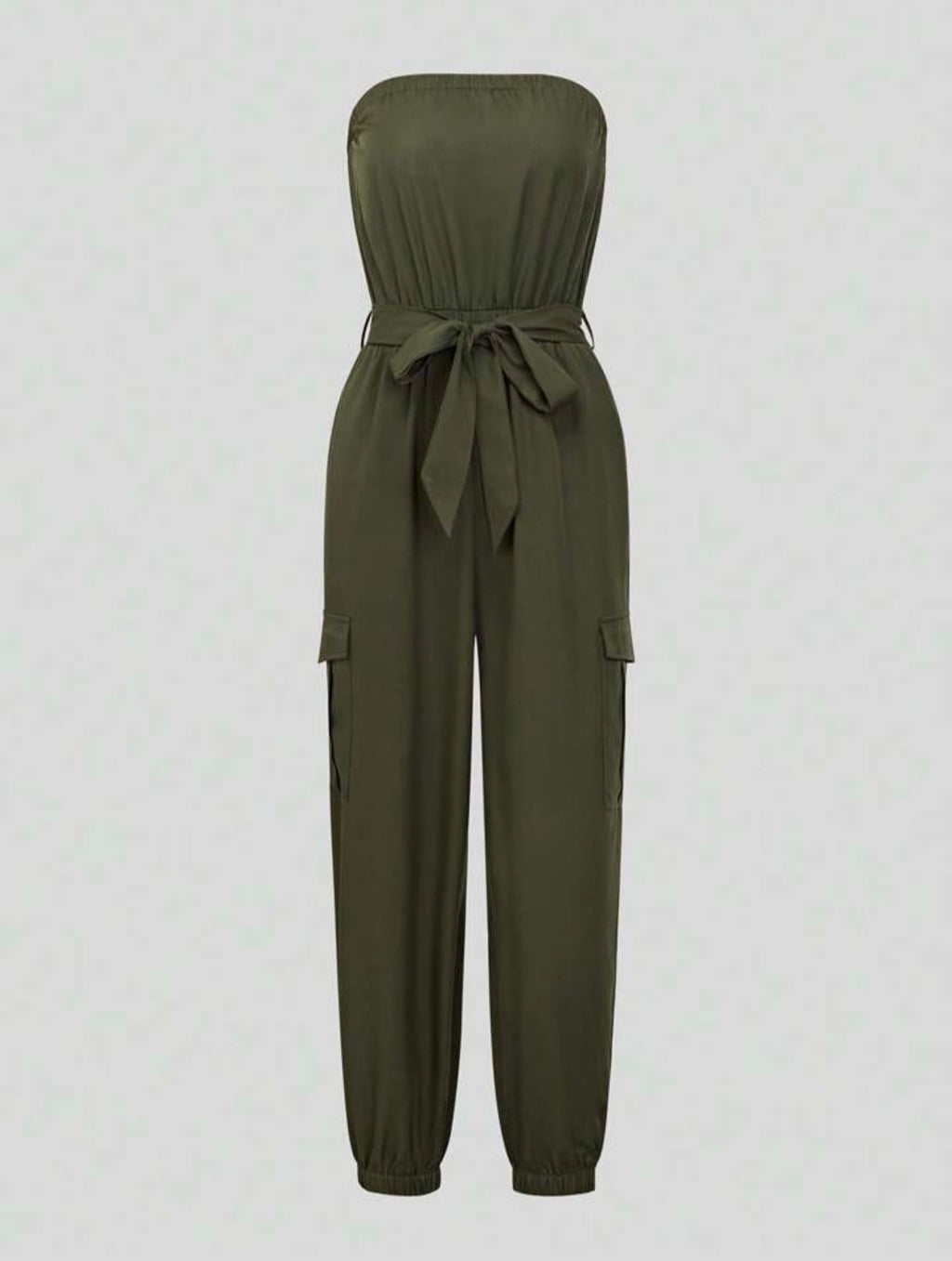 Strapless Belted Jumpsuit