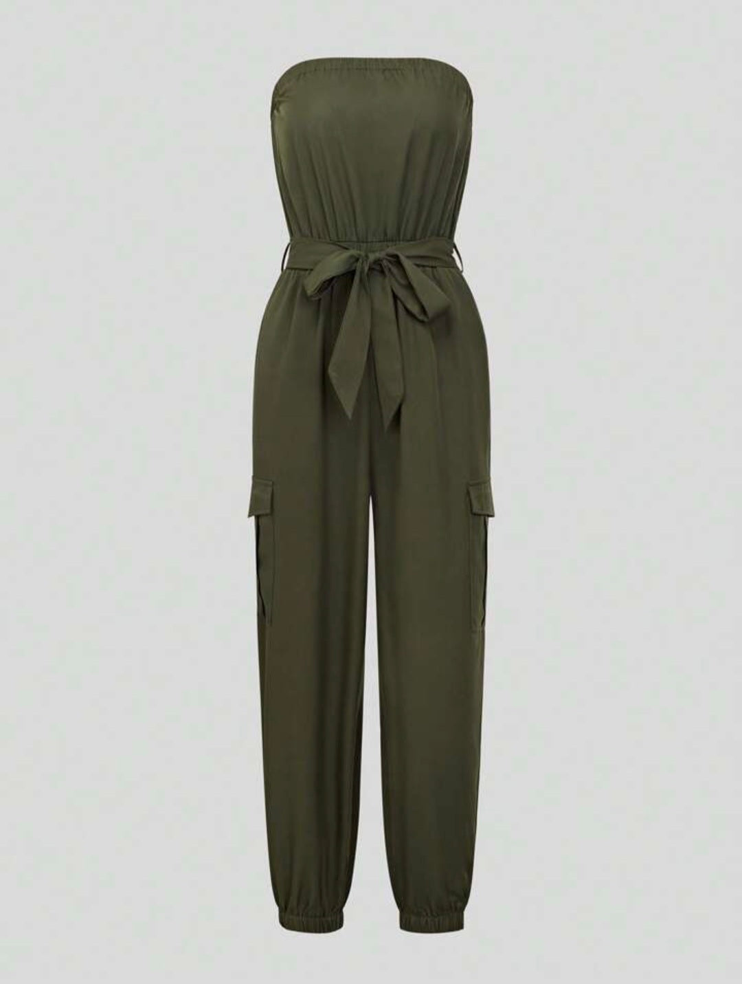 Strapless Belted Jumpsuit