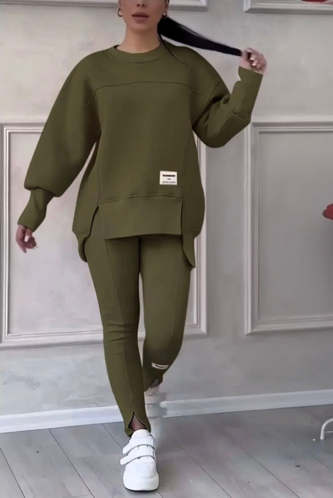 Casual Sweatshirt & Leggings Two-Piece Set for Women