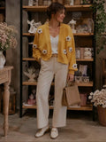 Floral Buttonless Knit Cardigan