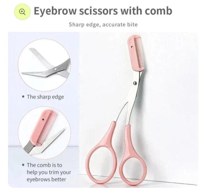 3pc Eyebrow Grooming Kit - Precision Tweezers, Scissors & Razor for Perfect Brows (M-FIND IMAGES)