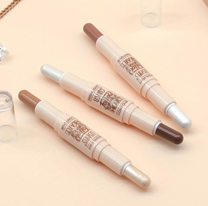 2-in-1 Contour and Highlighter Stick - Define and Illuminate Your Features Effortlessly!