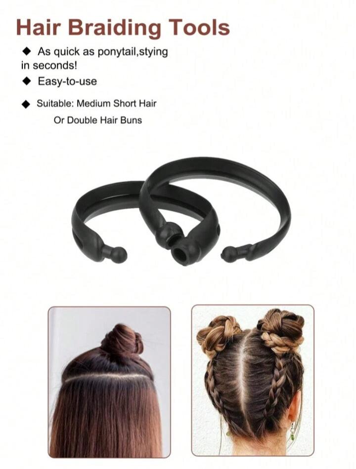 Hair Styling 2PC Updo Donut Rings - Effortlessly Create Perfect Buns and Updos!