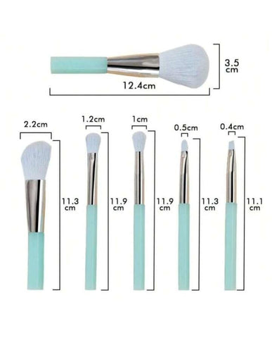 6-Piece Travel Makeup Brush Set with Case - Perfect for On-the-Go Beauty