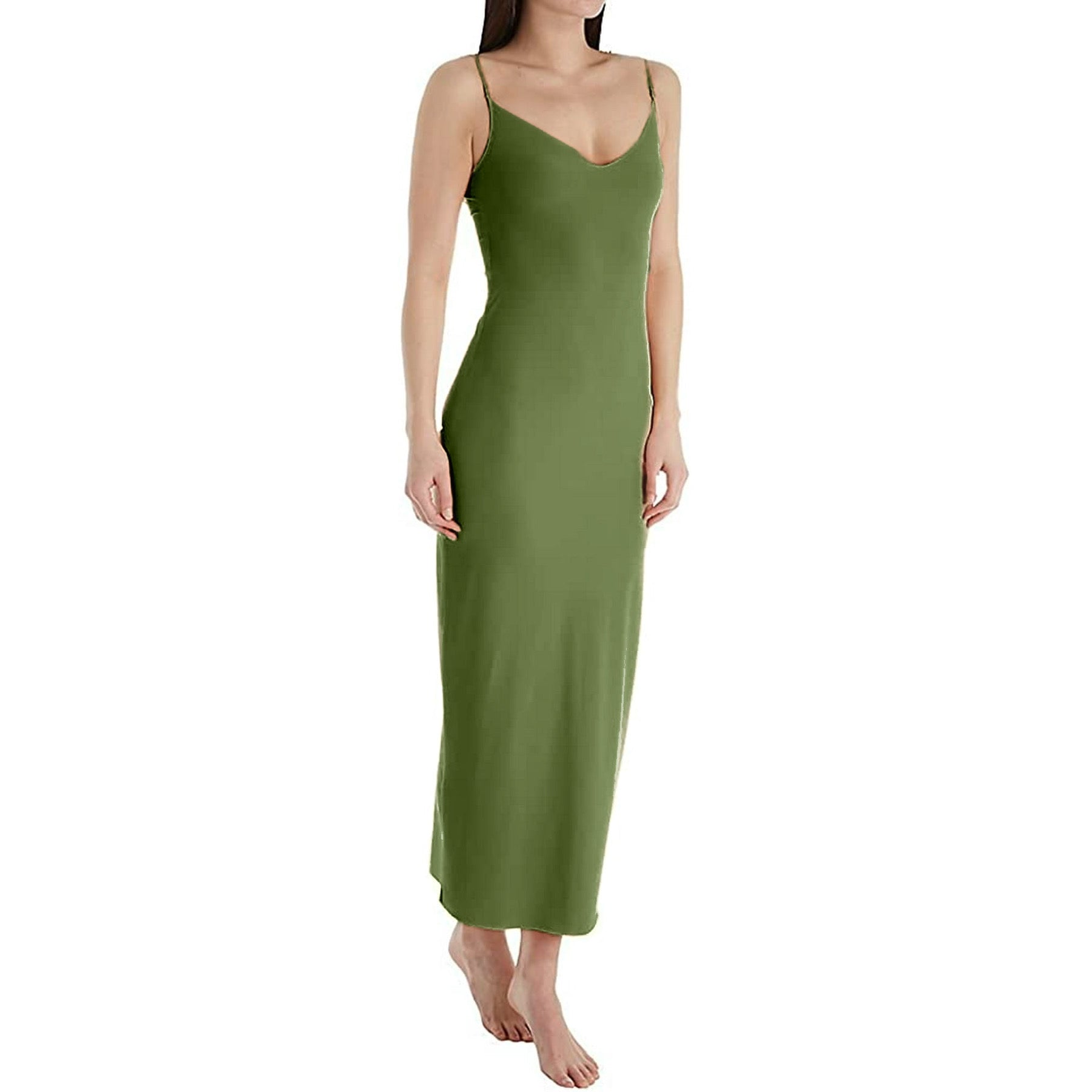 Seamless full slip bodycon maxi dress XD21