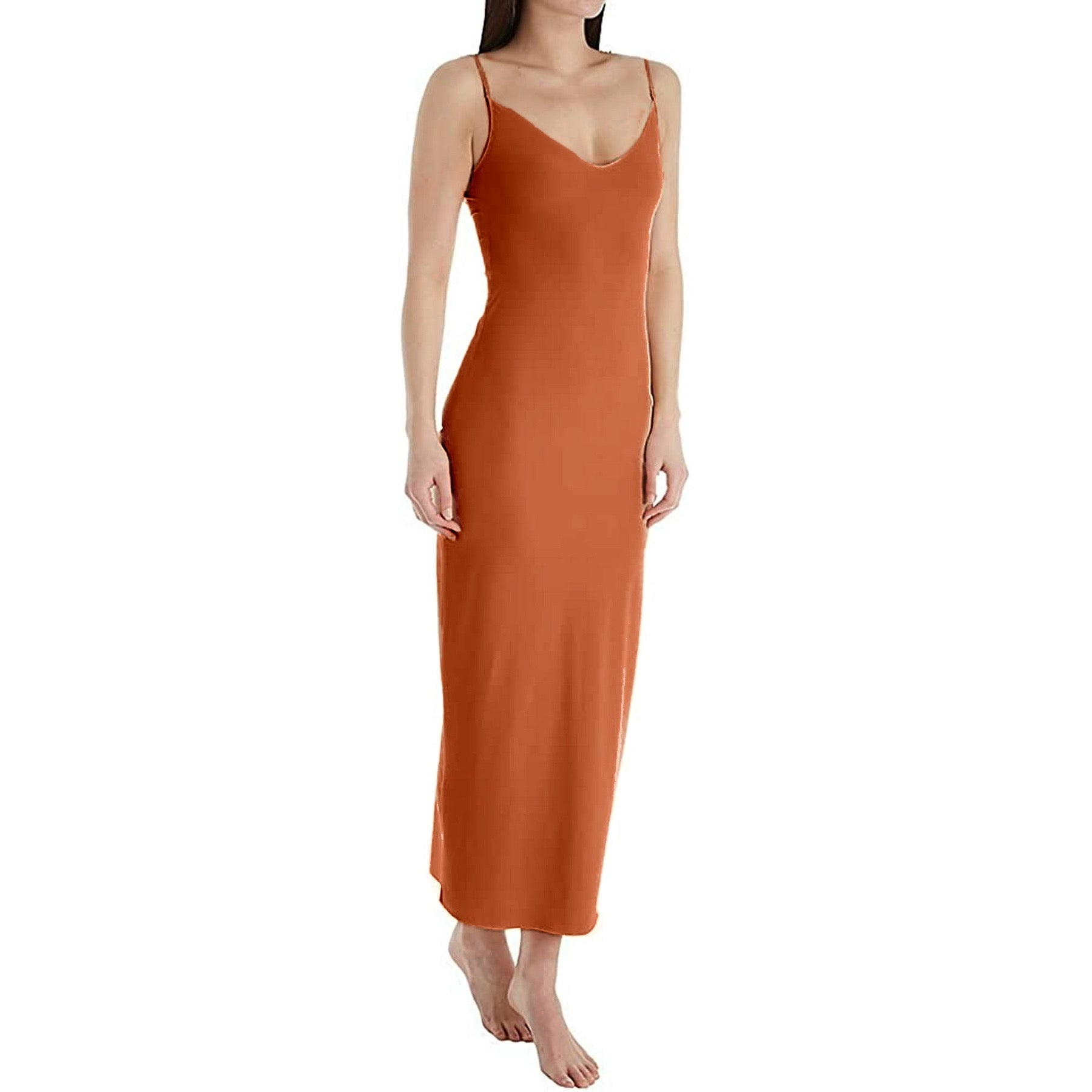 Seamless full slip bodycon maxi dress XD21