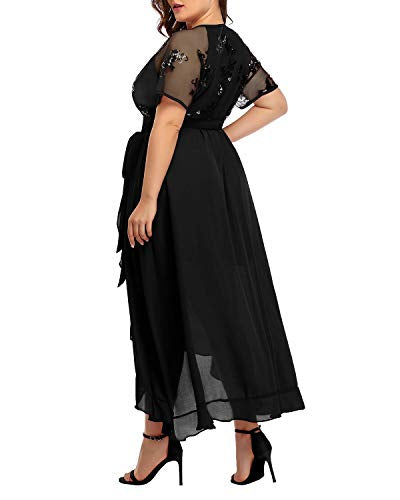 Sequence lace midi wrap dress XD21