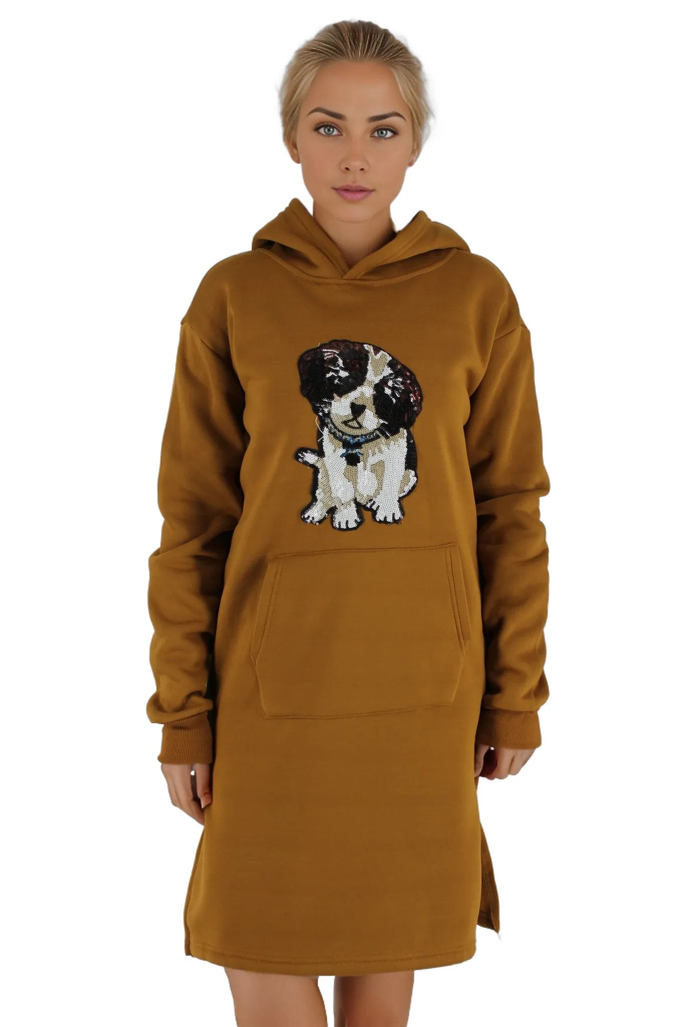 Sequenced Graphic Picture Jersey Hoodie Dress XD21