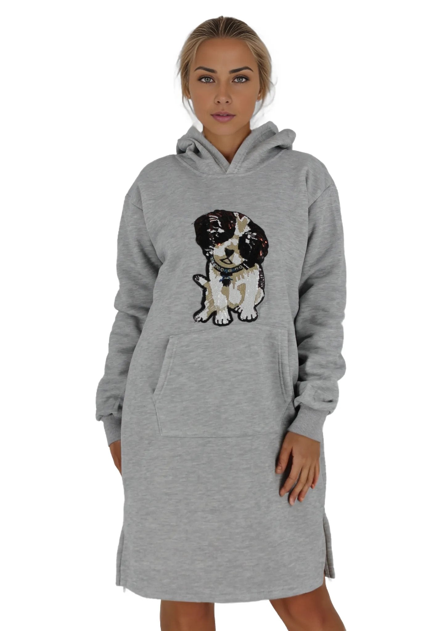 Sequenced Graphic Picture Jersey Hoodie Dress XD21