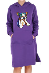 Sequenced Graphic Picture Jersey Hoodie Dress XD21