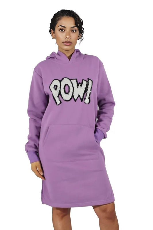 Sequenced Graphic Picture Jersey Hoodie Dress XD21