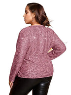 Sequins Flare Out Frill Blouse with Belt XD21