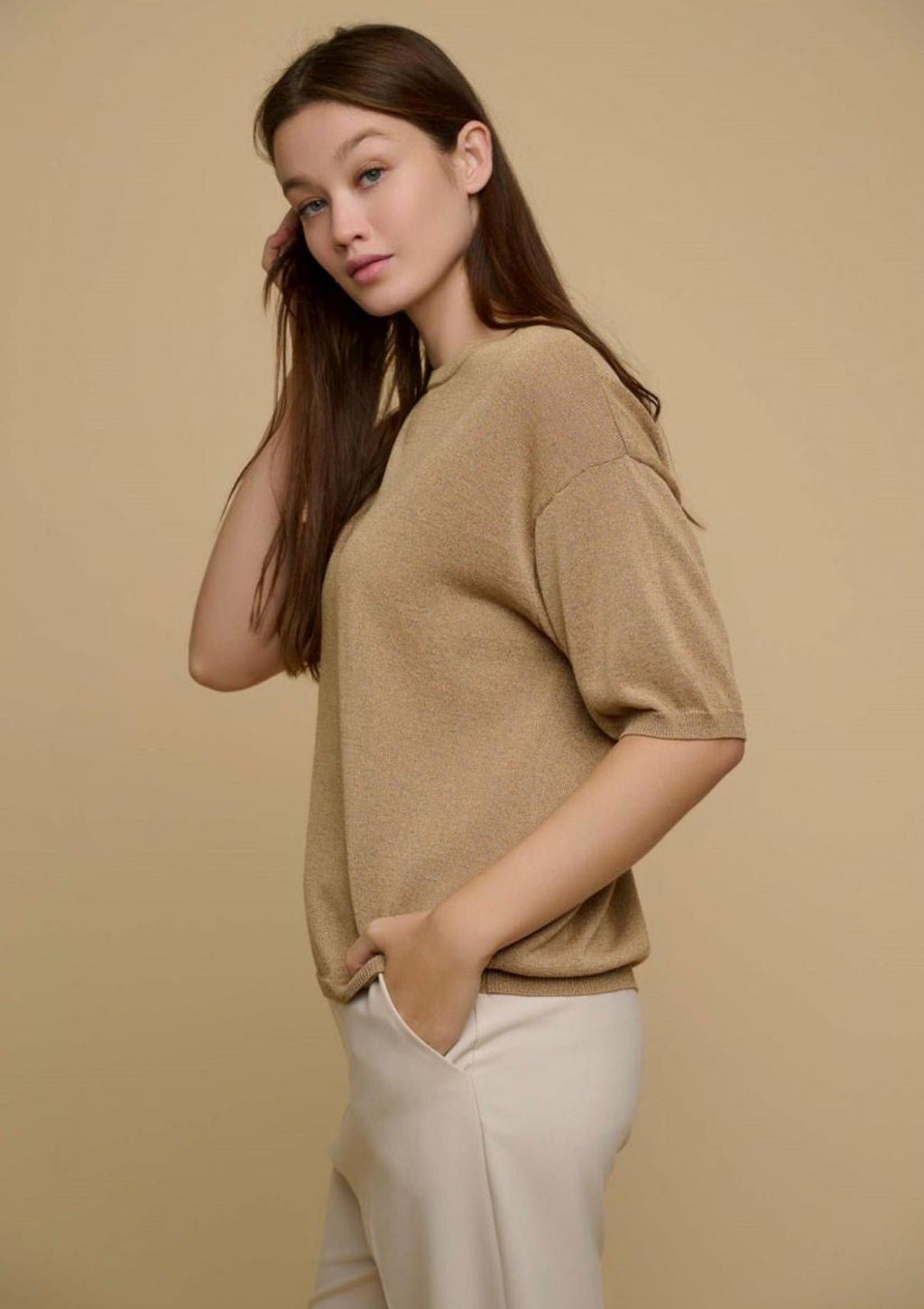 Sheer Loose Short Sleeve Top XD21