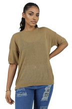 Sheer Loose Short Sleeve Top XD21