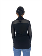 Sheer Pattern Turtle Neck Top XD21