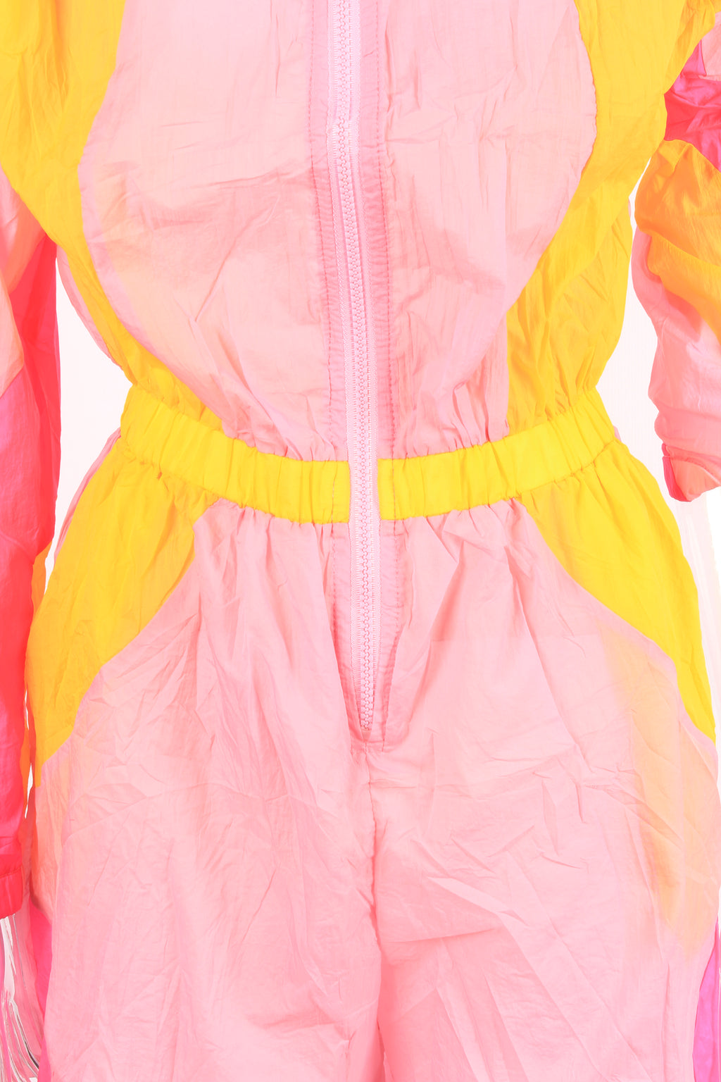 Sheer front zipper shorts romper jumpsuit XD21