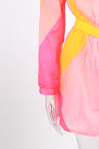 Sheer front zipper shorts romper jumpsuit XD21