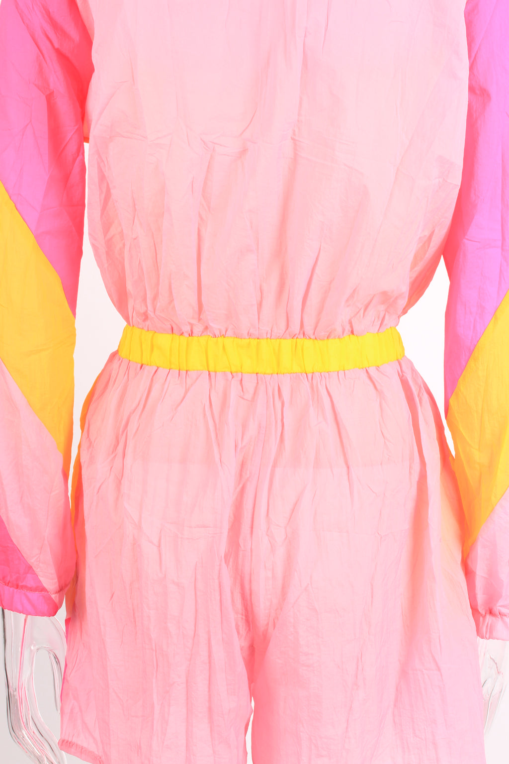Sheer front zipper shorts romper jumpsuit XD21