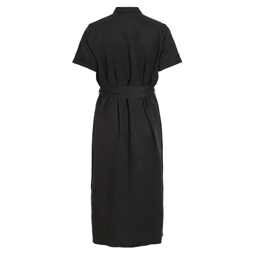 Short Sleeve Button Up Midi Shirt Dress With Belt XD21