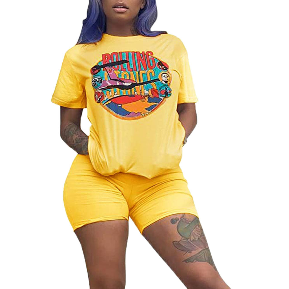 Shorts two piece graphic set XD21
