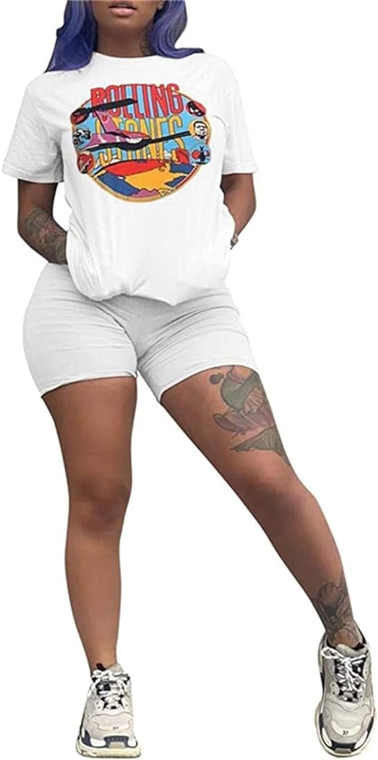 Shorts two piece graphic set XD21