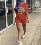 Shorts two piece graphic set XD21